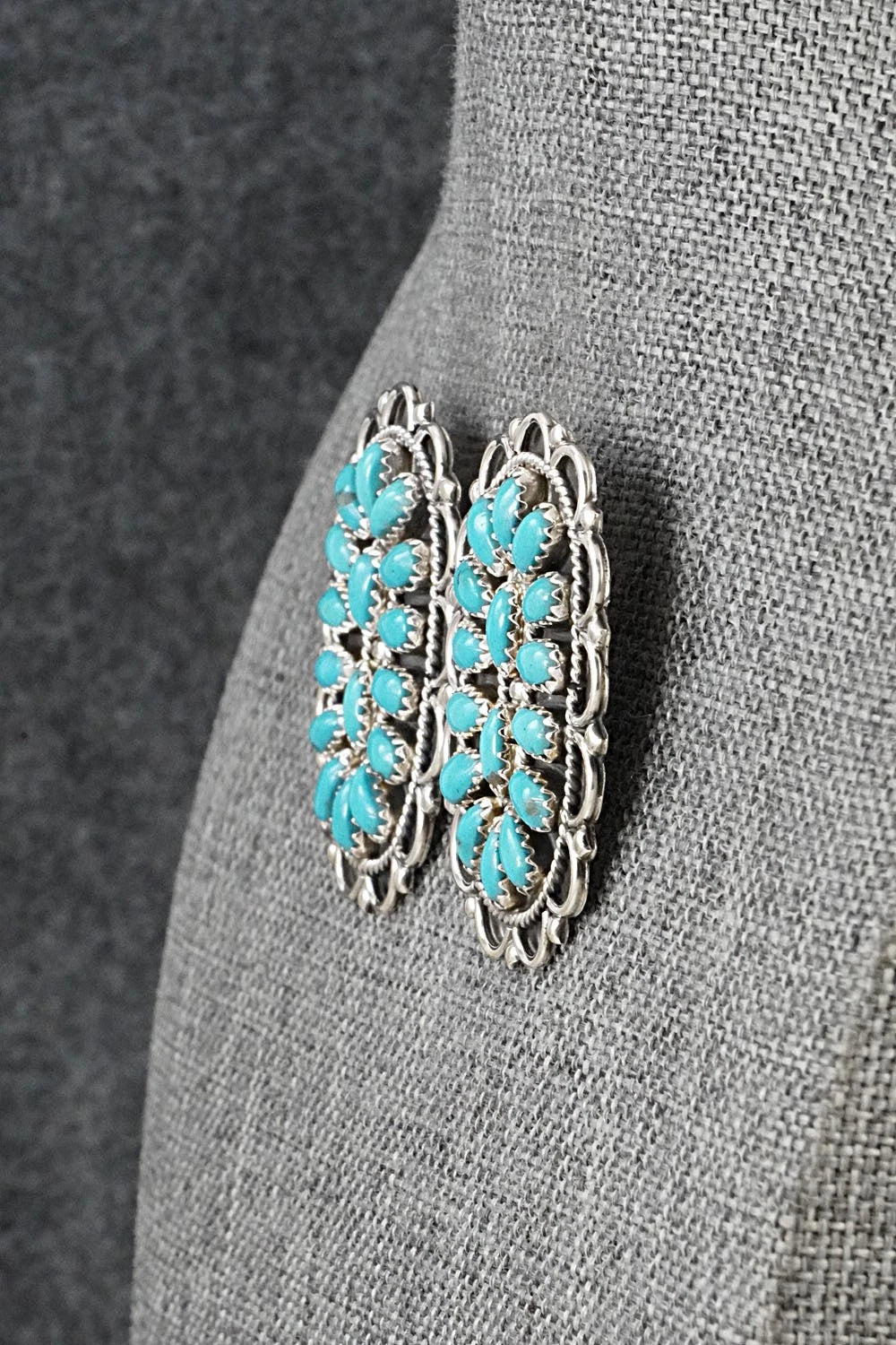 Turquoise & Sterling Silver Earrings - Gerald Mitchell