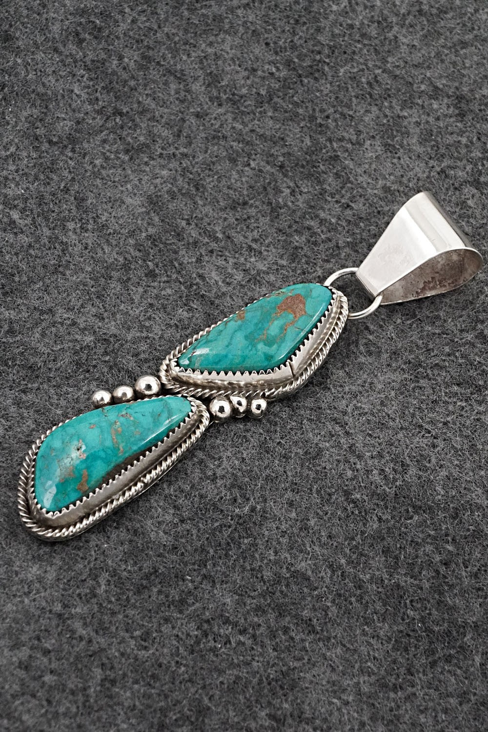 Turquoise & Sterling Silver Pendant - Eunise Wilson