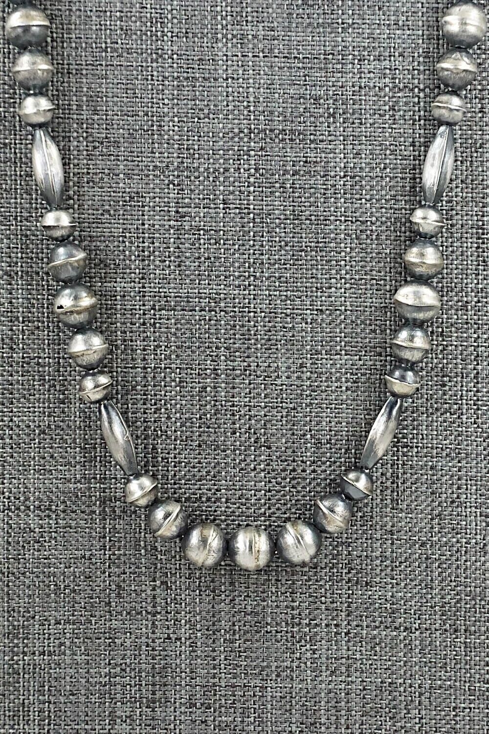 Sterling Silver Navajo Pearl Necklace 28" - Vintage