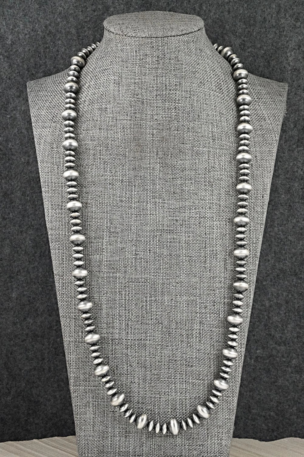 Sterling Silver Navajo Pearl Necklace 26" - Crystal Haley