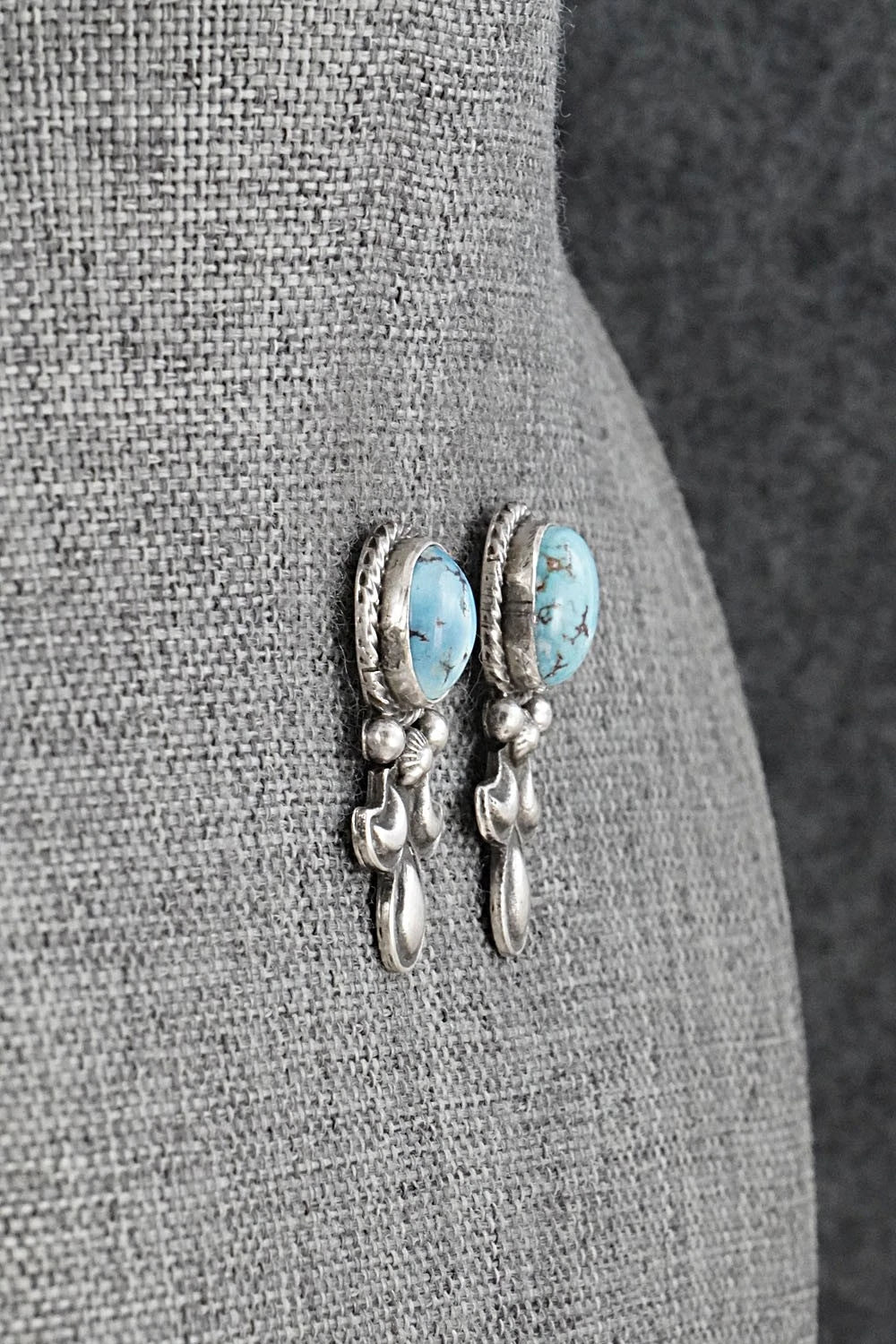 Turquoise & Sterling Silver Squash Blossom Set - Matthew Gordon