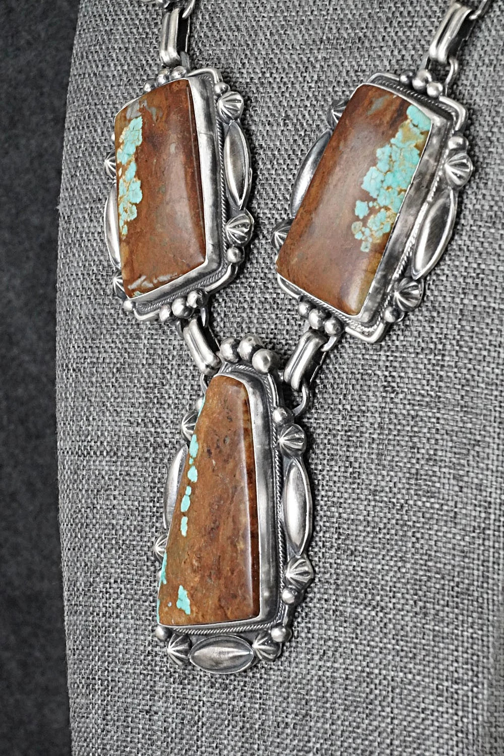 Turquoise & Sterling Silver Necklace and Earrings Set - Bob Becenti