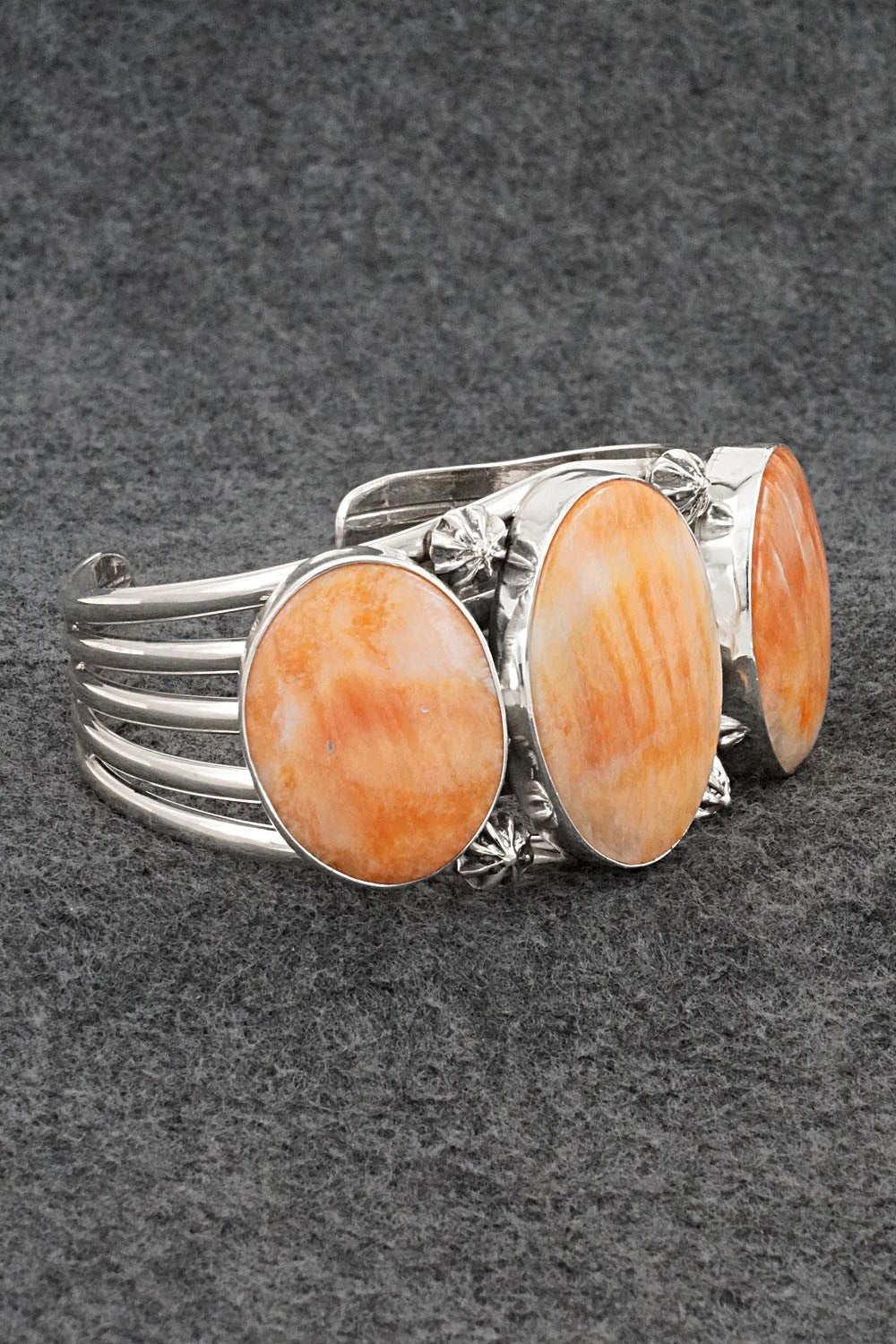 Spiny Oyster & Sterling Silver Bracelet - Paul Livingston