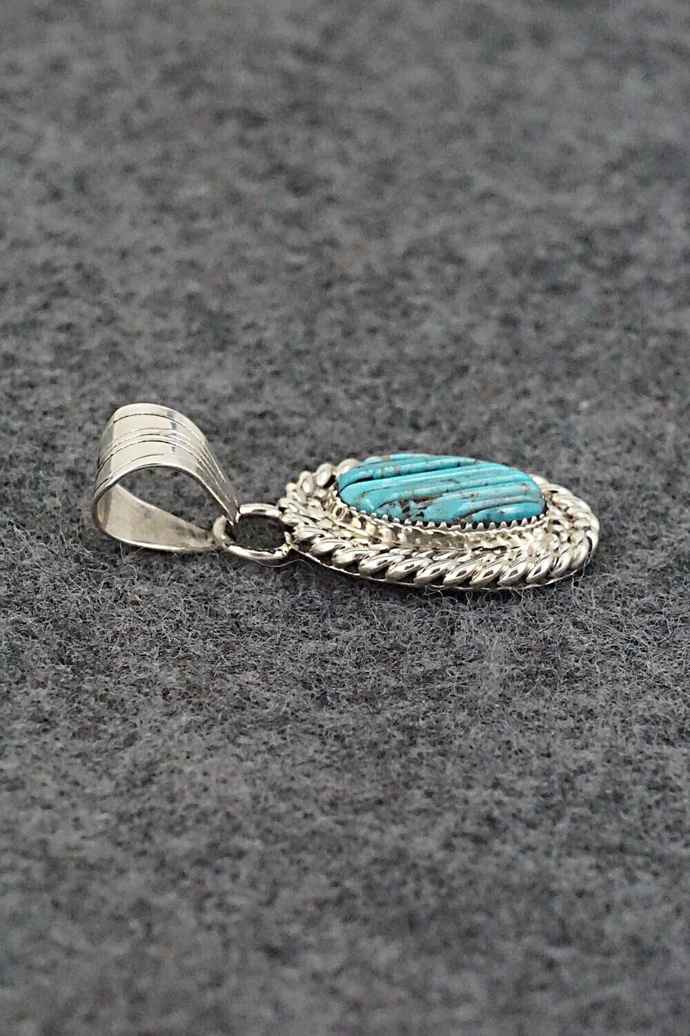 Turquoise & Sterling Silver Pendant and Earrings Set - Tom Lewis