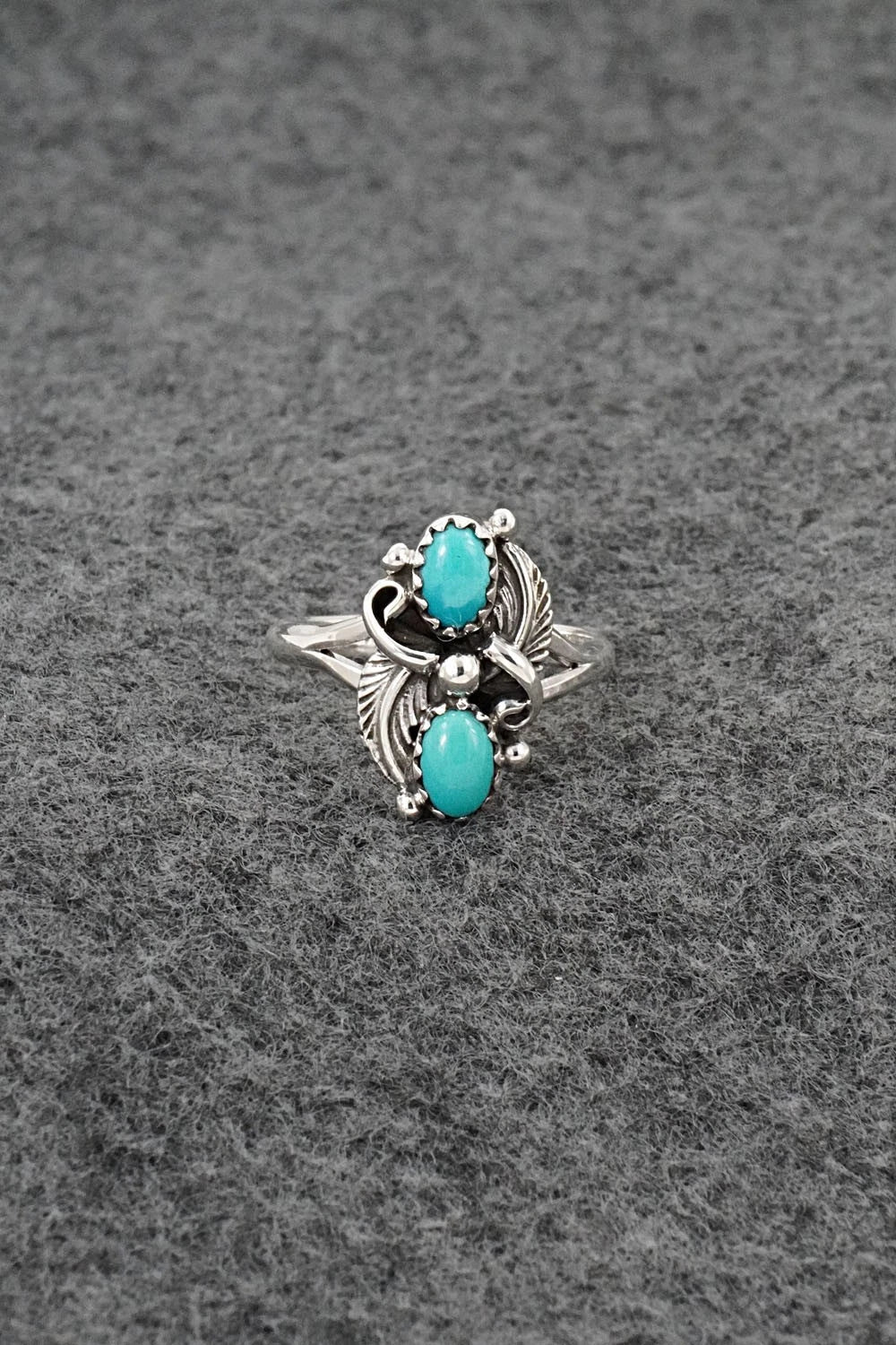 Turquoise and Sterling Silver Ring - Judy Largo - Size 7