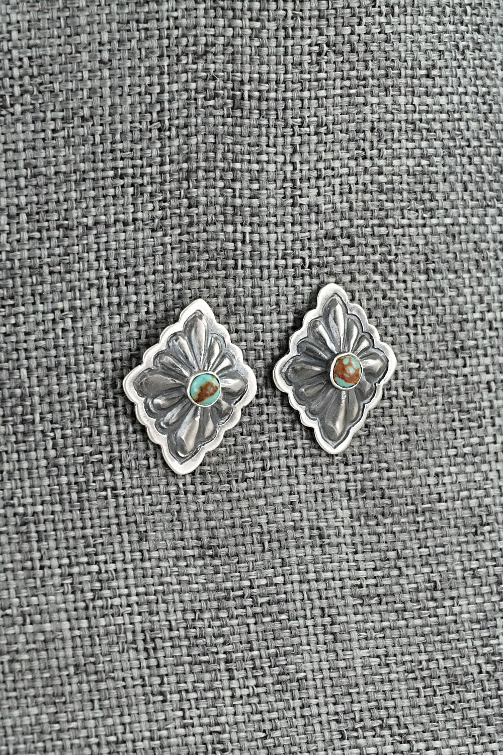 Turquoise & Sterling Silver Earrings - Terry Charlie