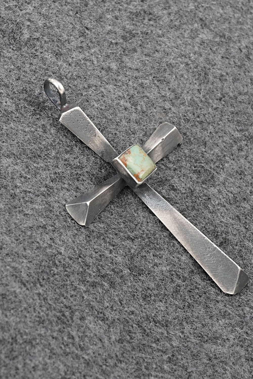 Turquoise & Sterling Silver Pendant - Raymond Betsoi