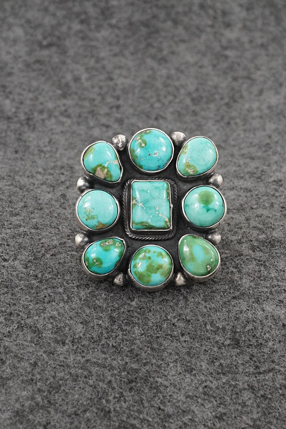 Turquoise & Sterling Silver Ring - Bobby Johnson - Size 9