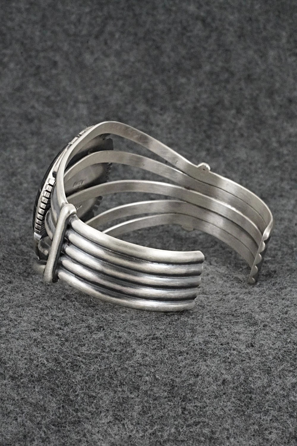 White Buffalo & Sterling Silver Bracelet - Mark Yazzie