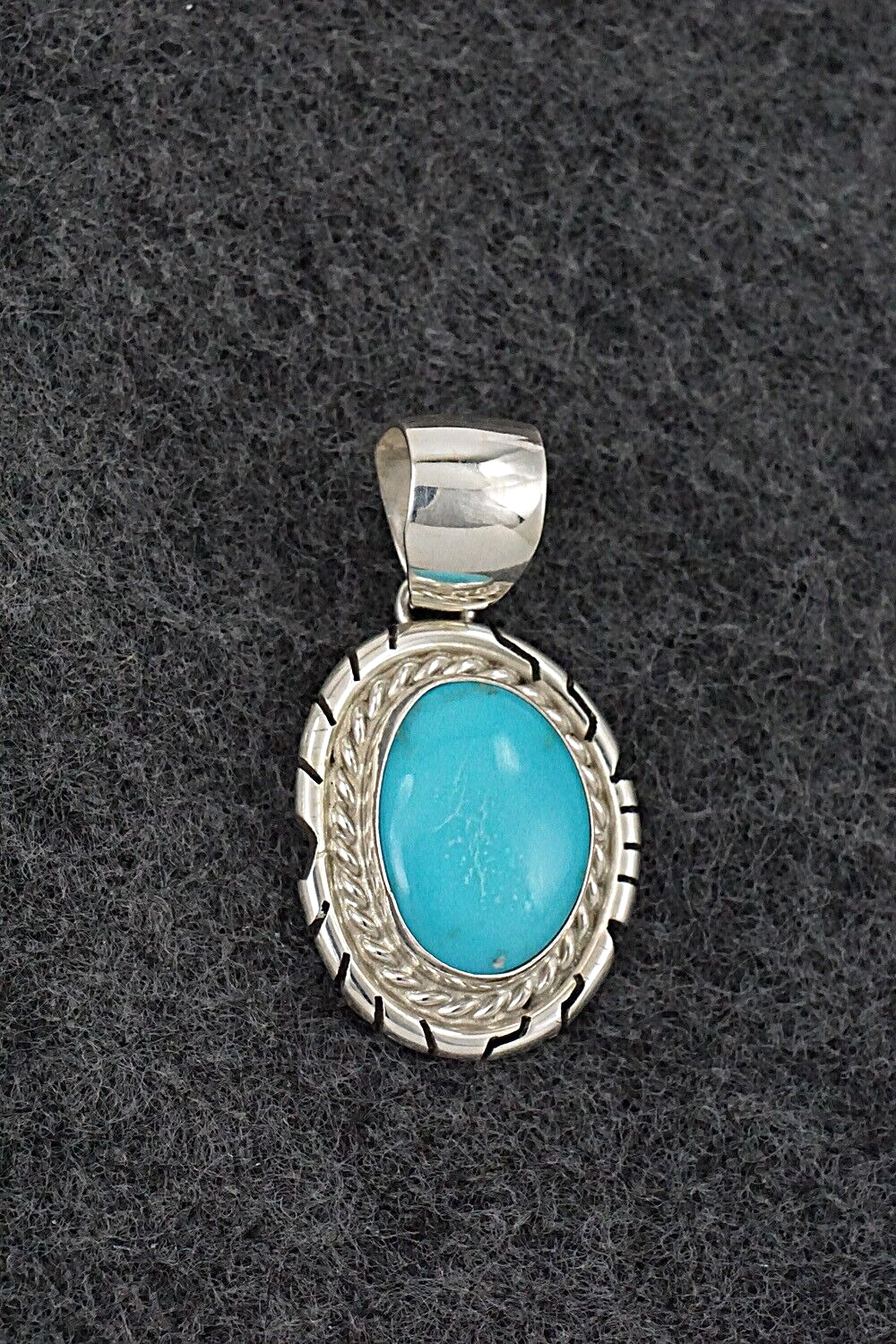 Turquoise & Sterling Silver Pendant - Johnny Frank