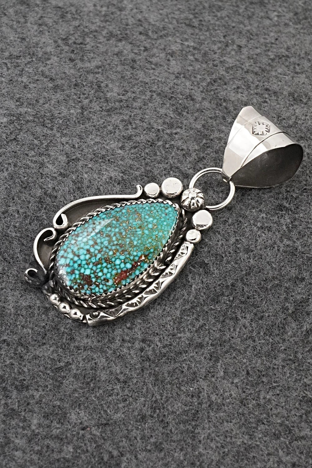 Turquoise and Sterling Silver Pendant - Phil Nez