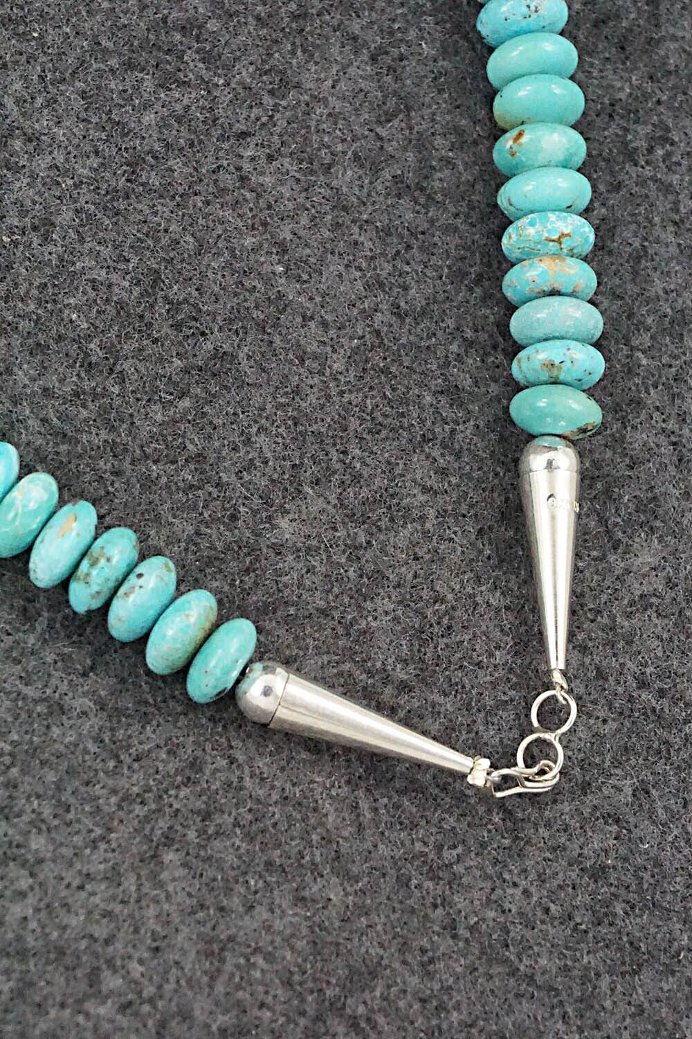 Turquoise & Sterling Silver Necklace 19" - Doreen Jake