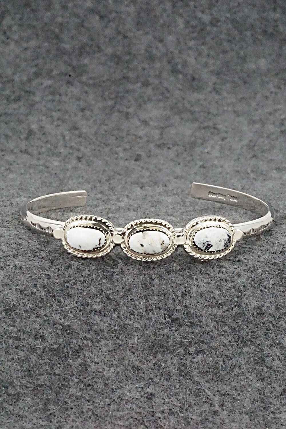 White Buffalo & Sterling Silver Bracelet - Elaine Tahe & Gilbert Smith