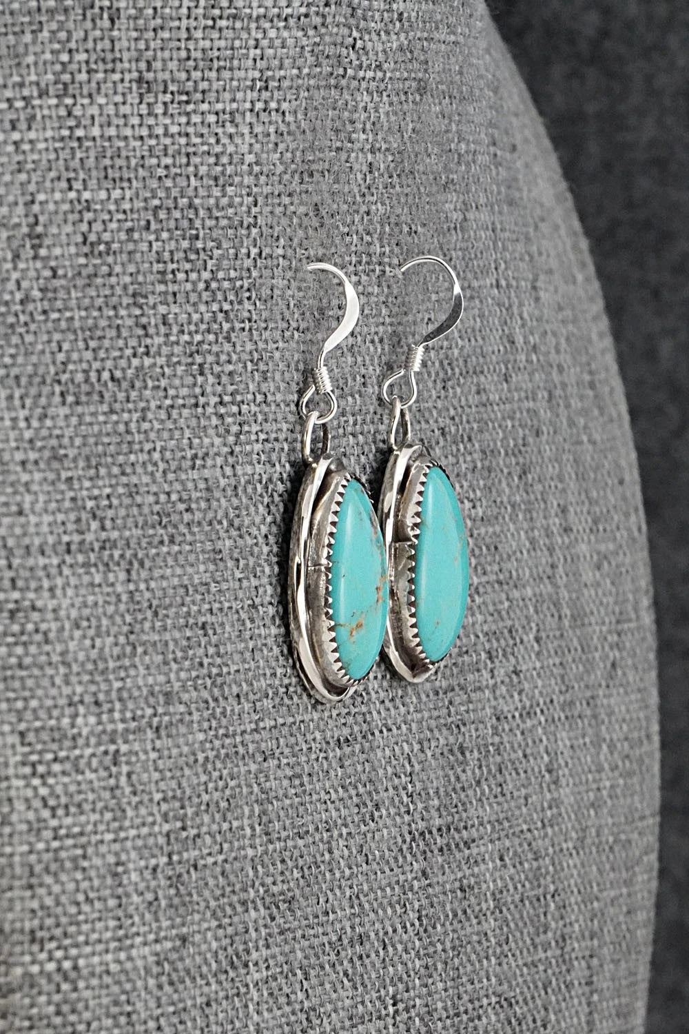 Turquoise & Sterling Silver Earrings - Ernest Hawthorne
