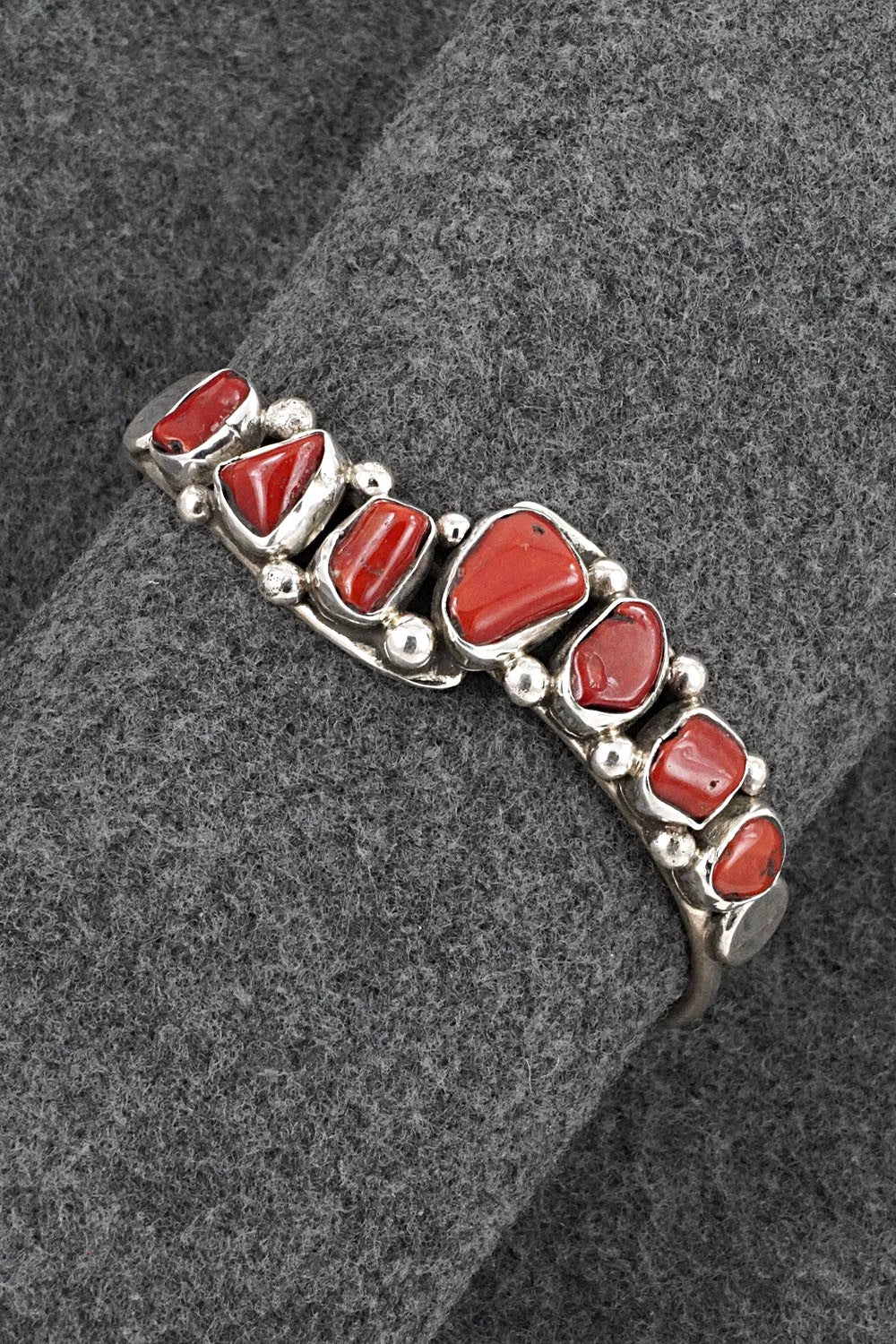 Coral & Sterling Silver Bracelet - Priscilla Reeder