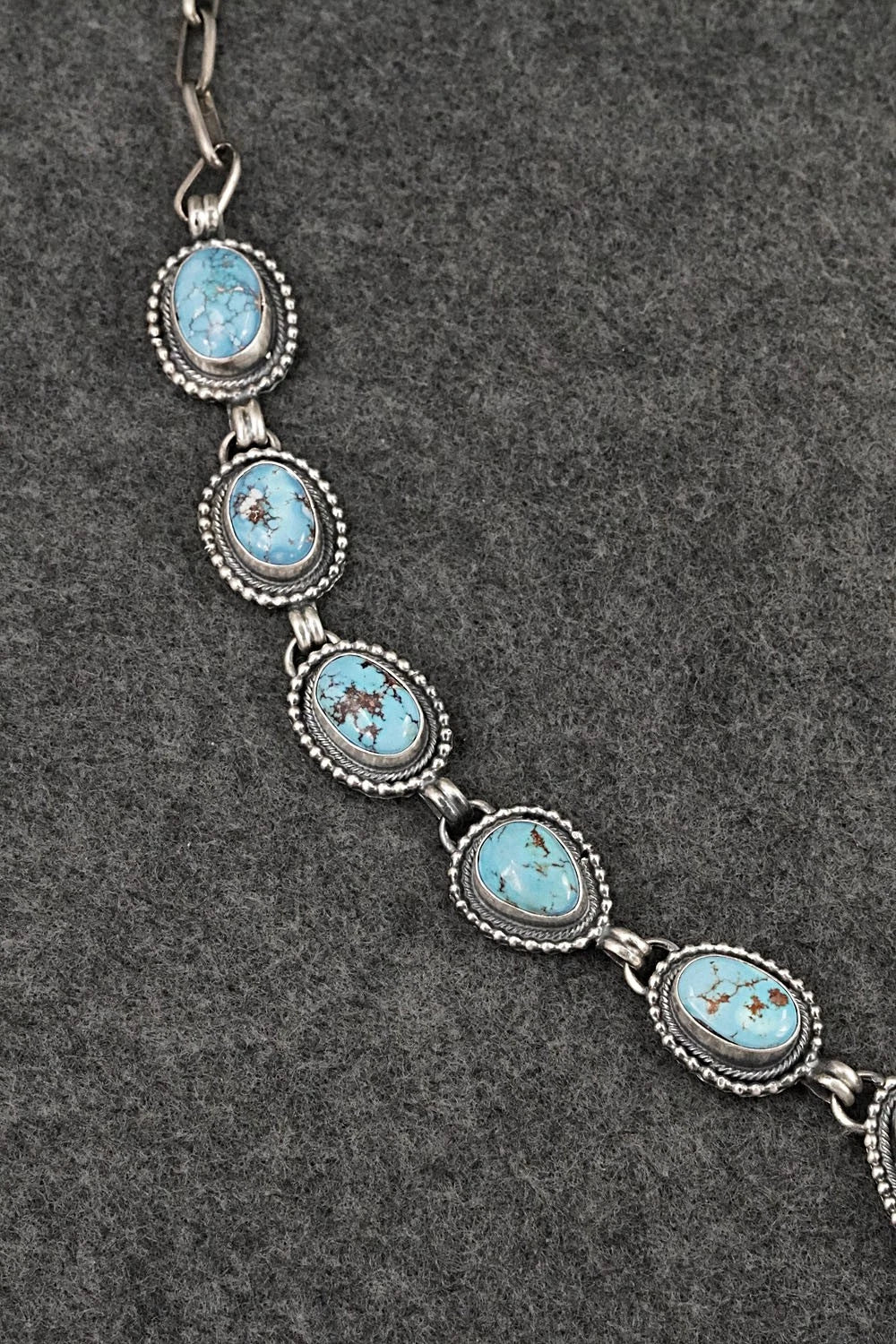 Turquoise & Sterling Silver Necklace and Earrings Set - Darrin Livingston