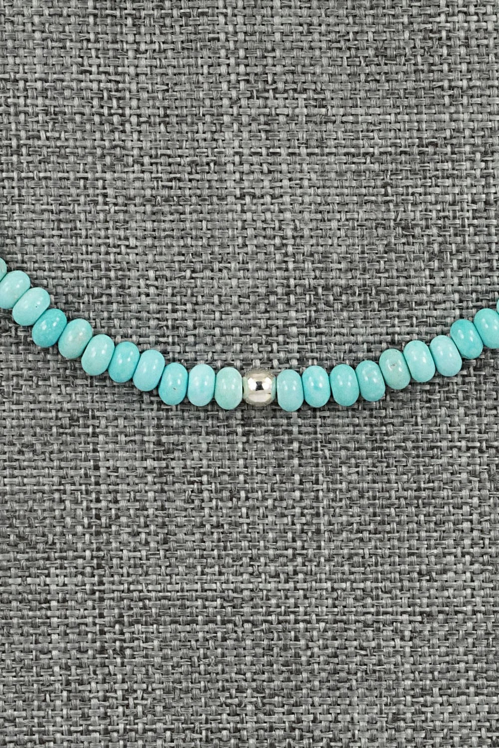 Turquoise & Sterling Silver Necklace 17" - Doreen Jake