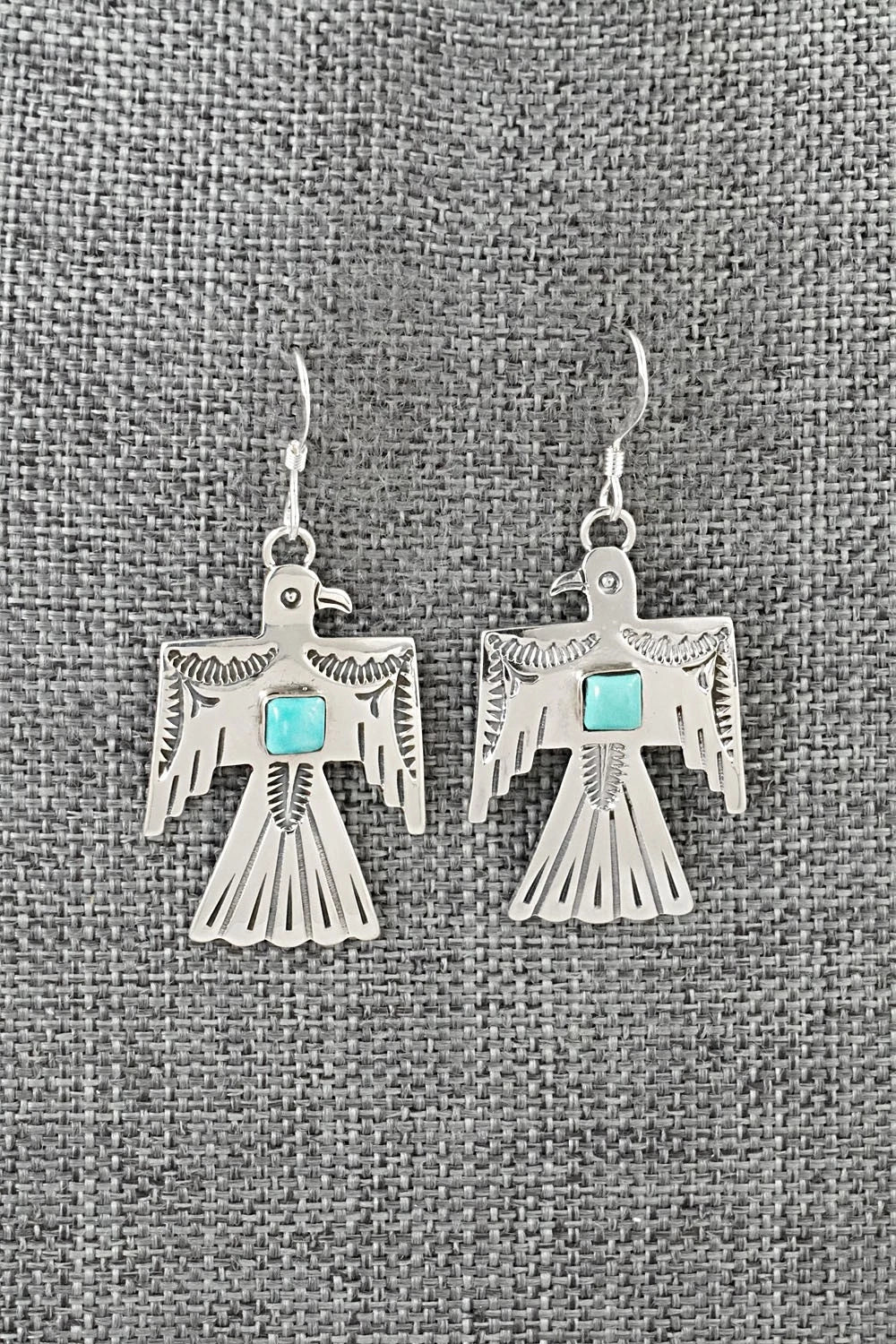 Turquoise & Sterling Silver Earrings - Jeremy Delgarito