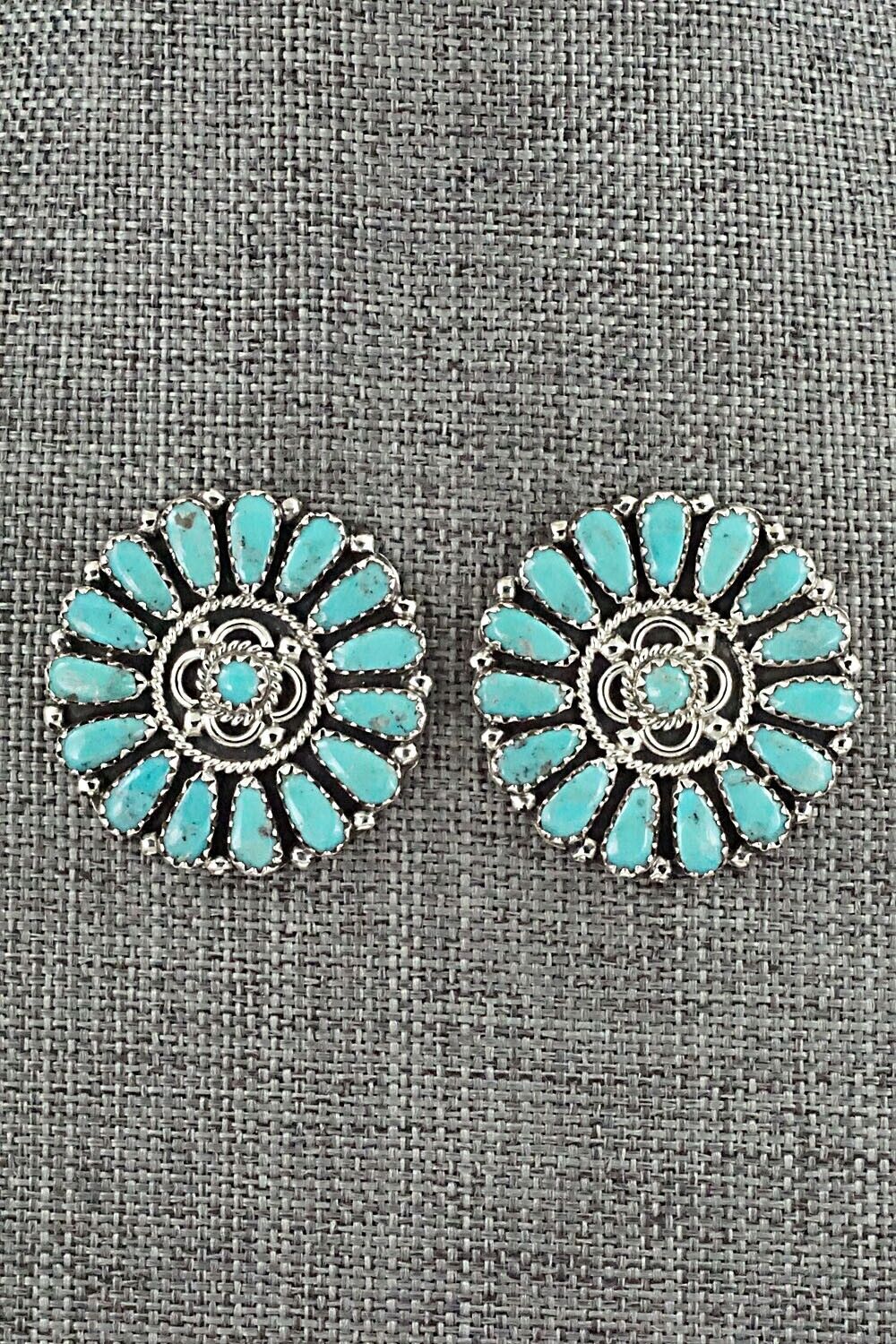 Turquoise and Sterling Silver Earrings - Zeita Begay