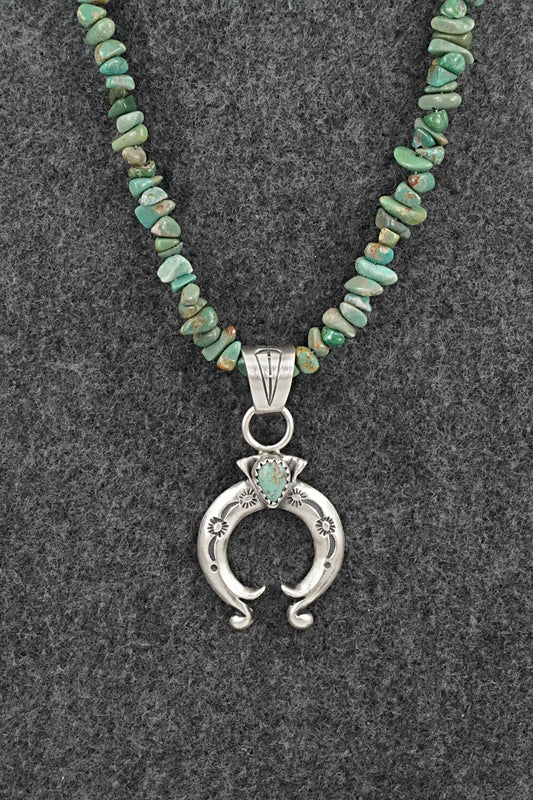 Turquoise & Sterling Silver Necklace 16" - Louise Joe