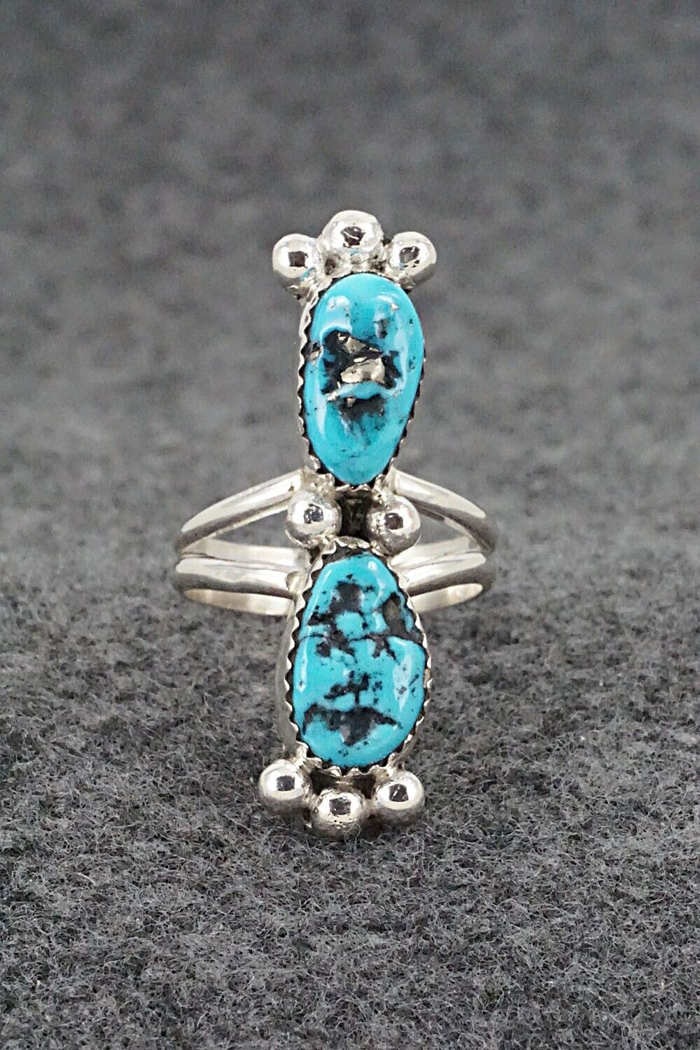 Turquoise & Sterling Silver Ring - Jeff Lucio - Size 7