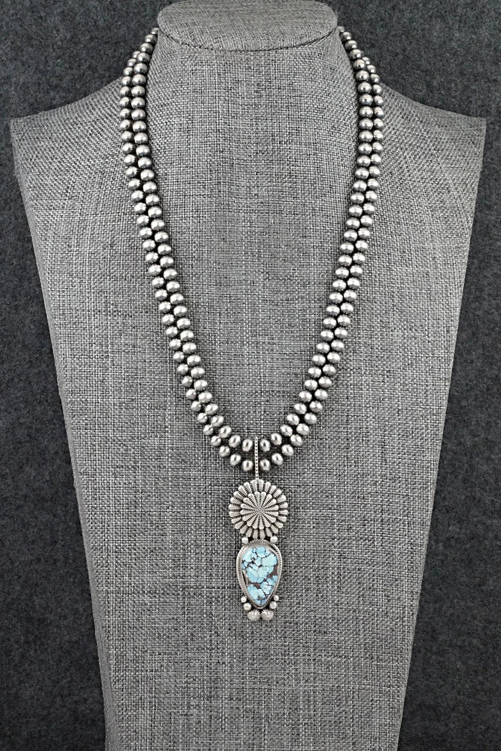 Turquoise & Sterling Silver Necklace - Tom Lewis
