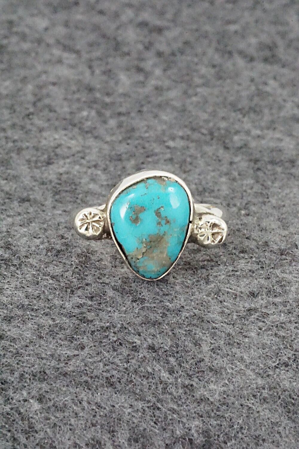 Turquoise & Sterling Silver Ring - Priscilla Reeder - Size 7.5