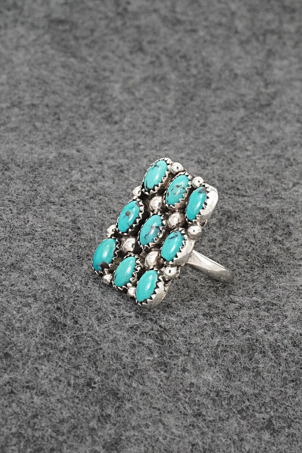Turquoise & Sterling Silver Ring - Priscilla Reeder - Size 7.5