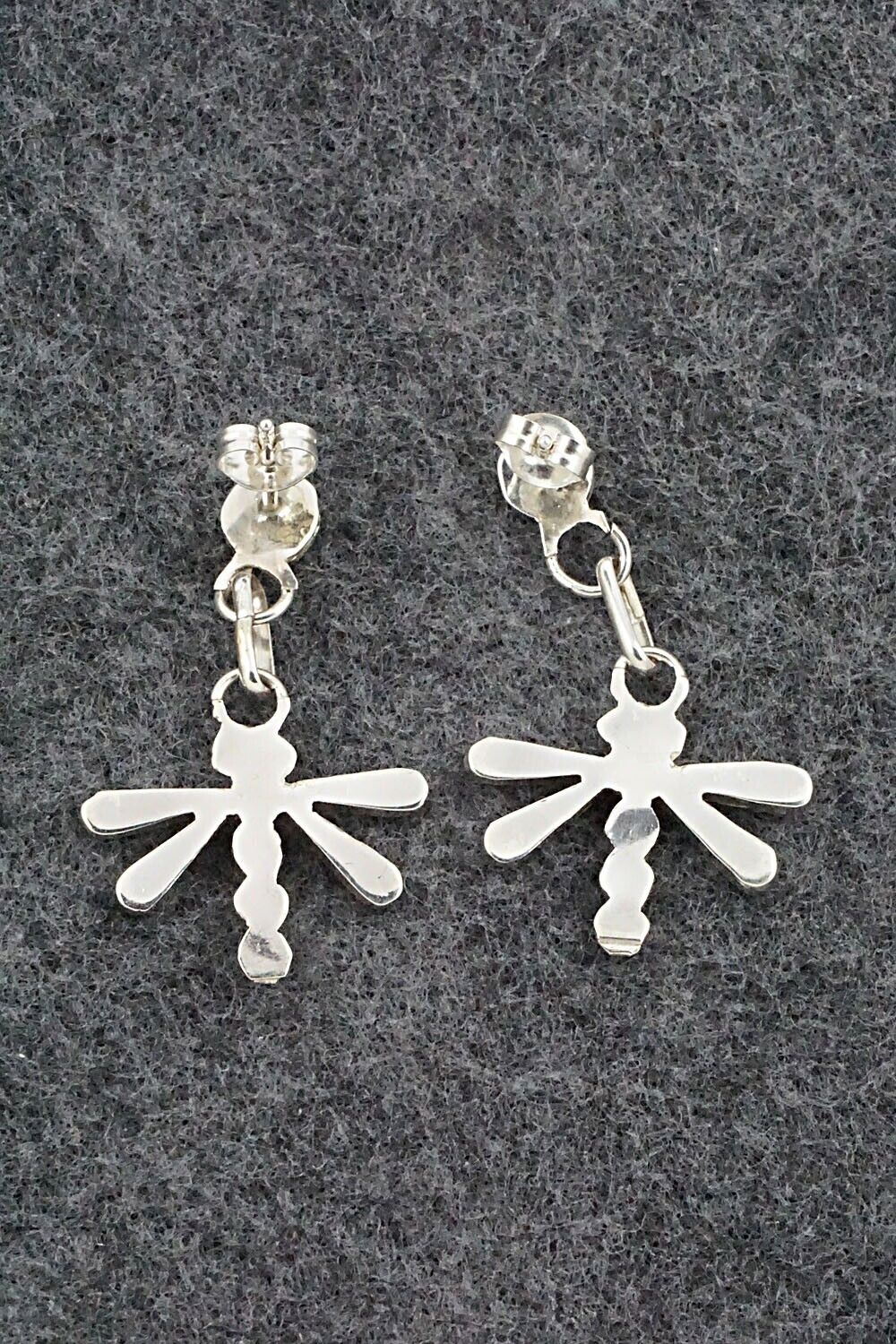 Turquoise & Sterling Silver Earrings - Erlene Edaakie