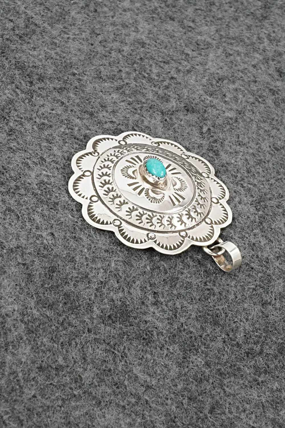 Turquoise & Sterling Silver Pendant - Bertha Begay