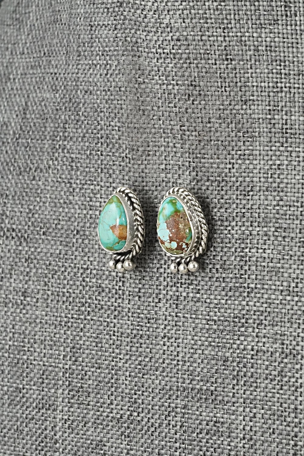 Turquoise & Sterling Silver Earrings - Eugene Gruber