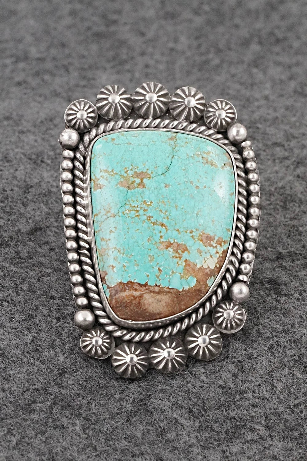 Turquoise & Sterling Silver Ring - Michael Calladitto - Size 8