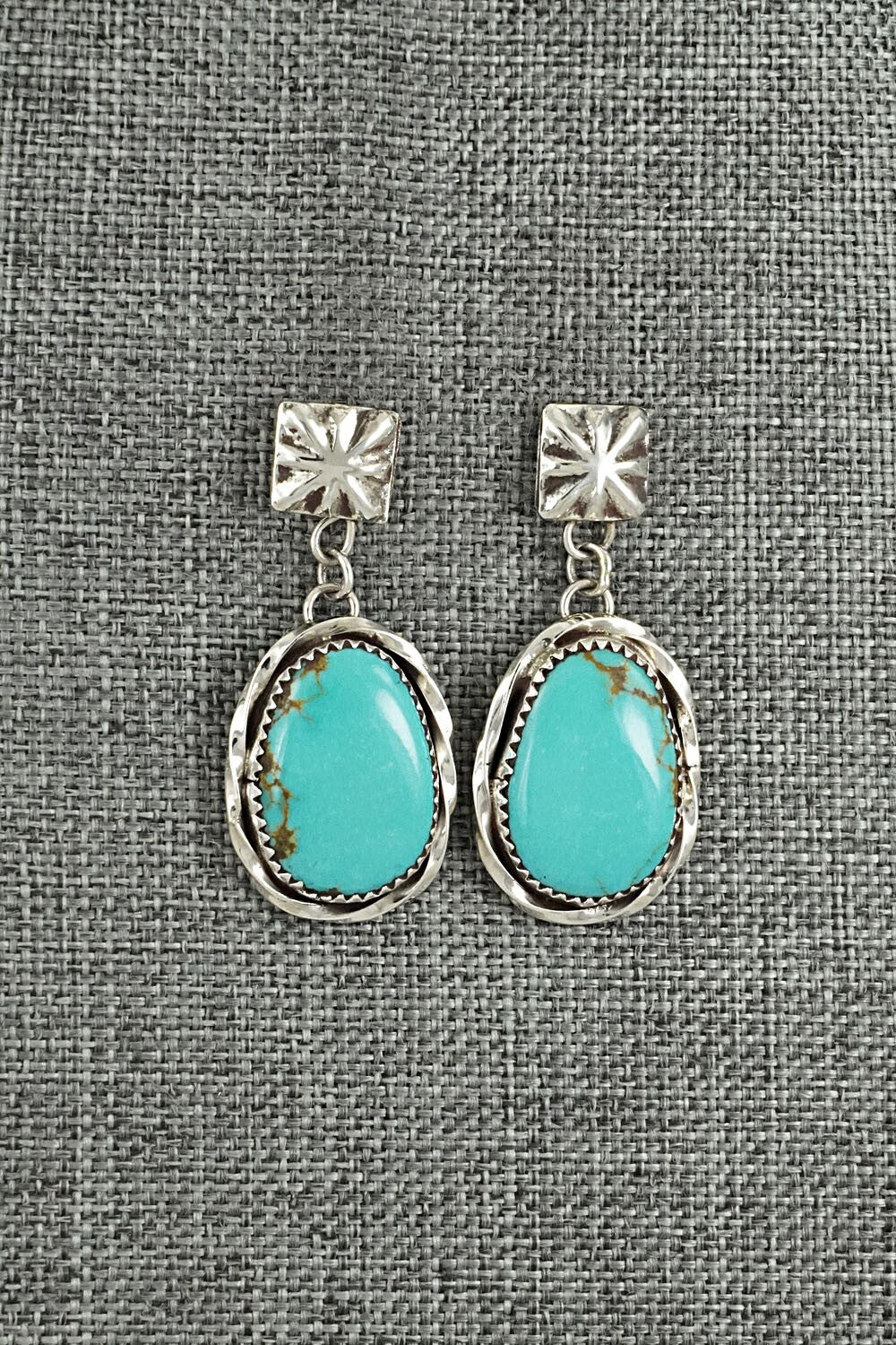 Turquoise & Sterling Silver Earrings - Ernest Hawthorne