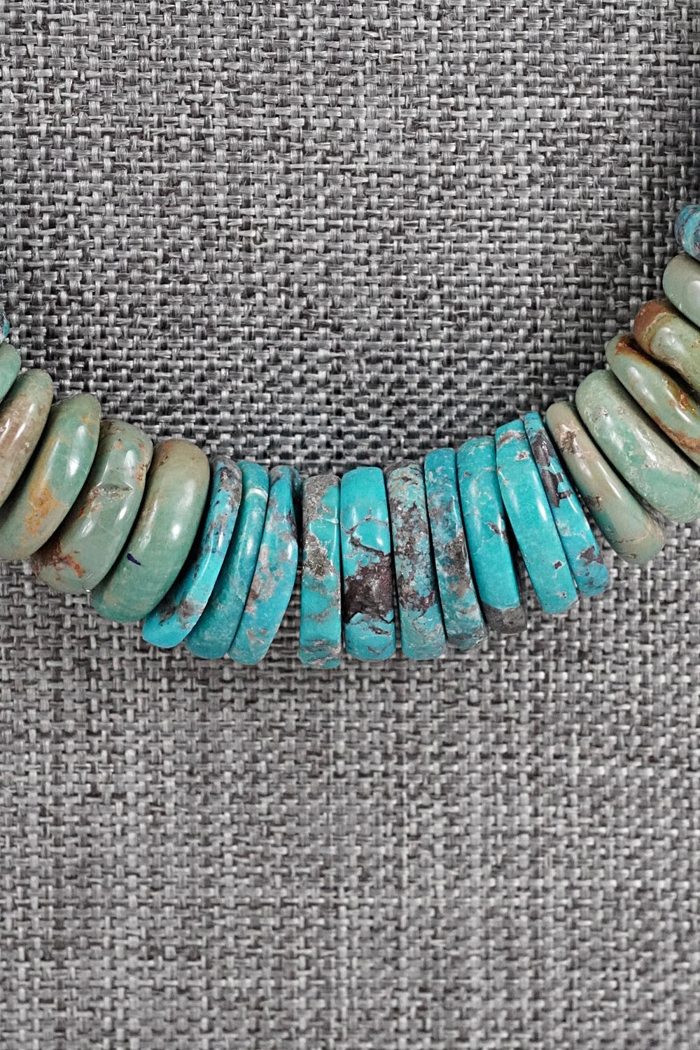 Turquoise & Sterling Silver Necklace 22" - Doreen Jake