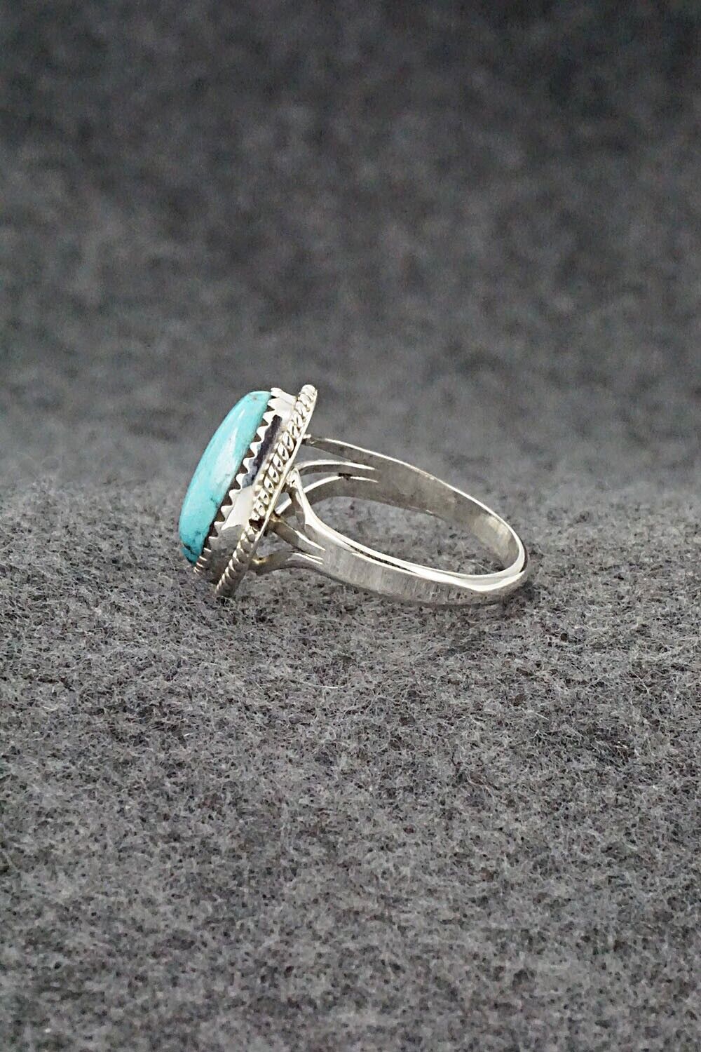 Turquoise & Sterling Silver Ring - Tom Dinetso - Size 7.5