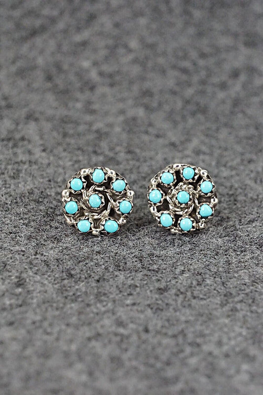 Turquoise & Sterling Silver Earrings - Randy Hooee