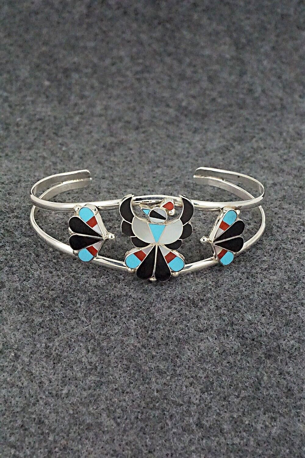 Multi Stone & Sterling Silver Inlay Bracelet - Breon Wallace