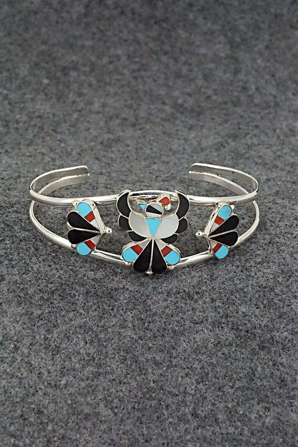 Multi Stone & Sterling Silver Inlay Bracelet - Breon Wallace