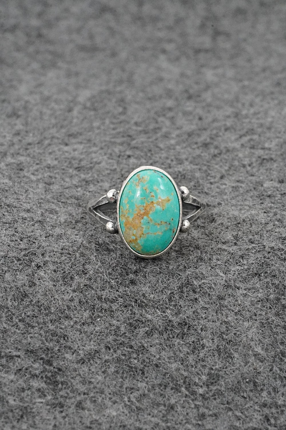 Turquoise and Sterling Silver Ring - Jerryson Henio - Size 6.75