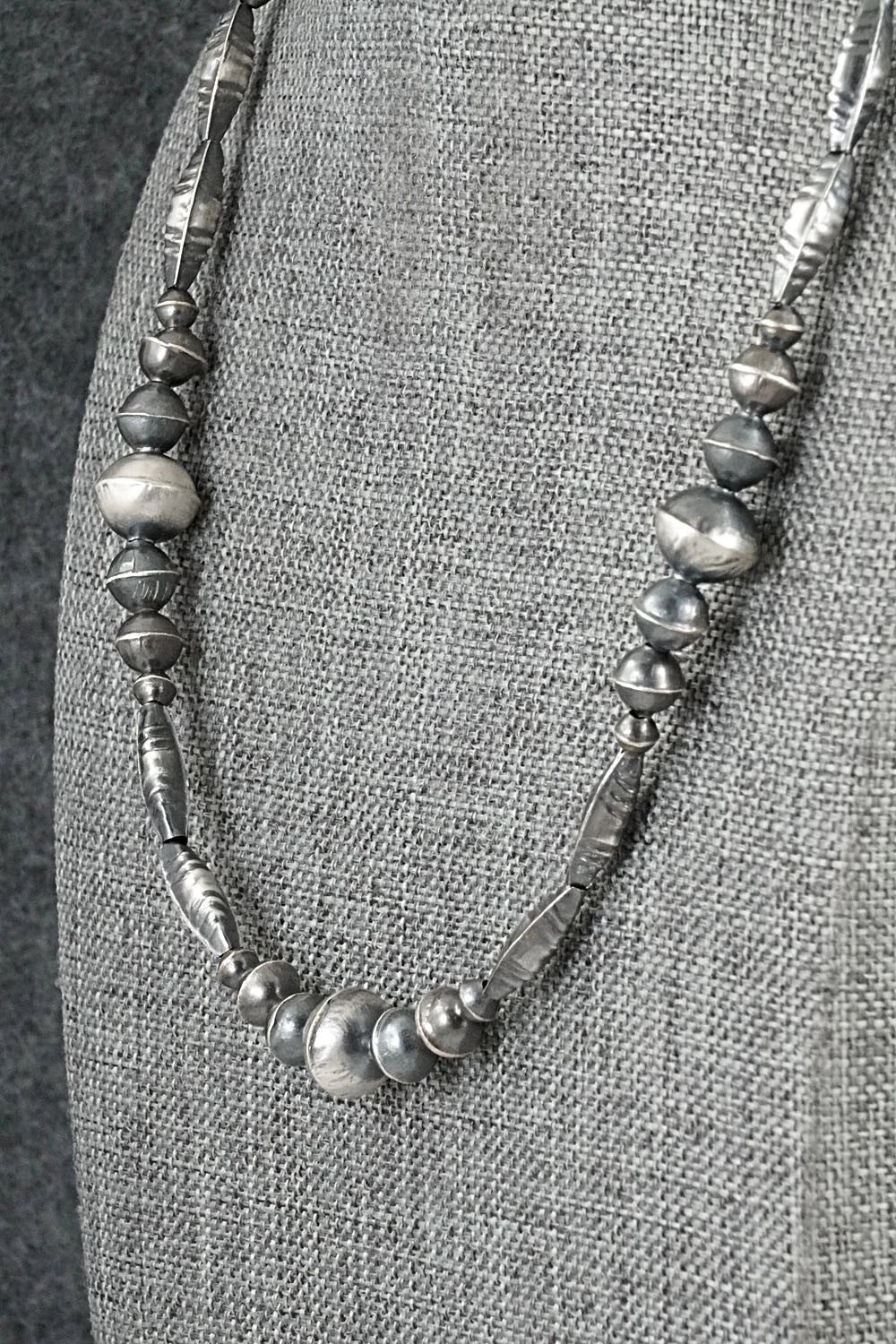 Sterling Silver Navajo Pearl Necklace 28" - Vintage
