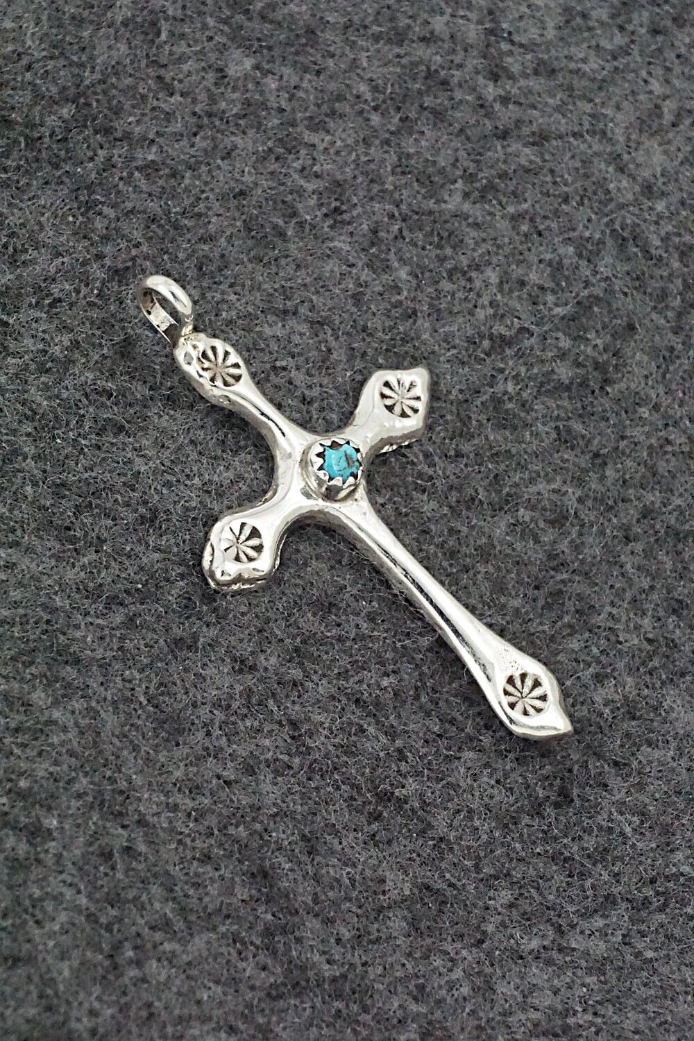 Turquoise & Sterling Silver Pendant - Thomas Johnson