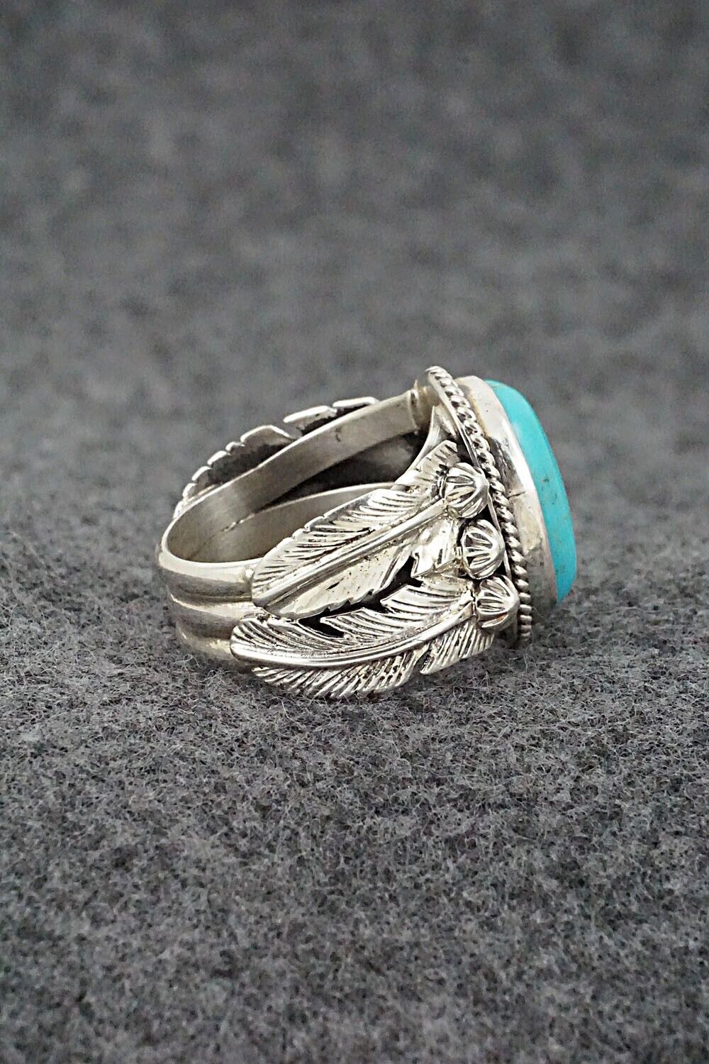 Turquoise & Sterling Silver Ring - Bobby Platero - Size 7.5