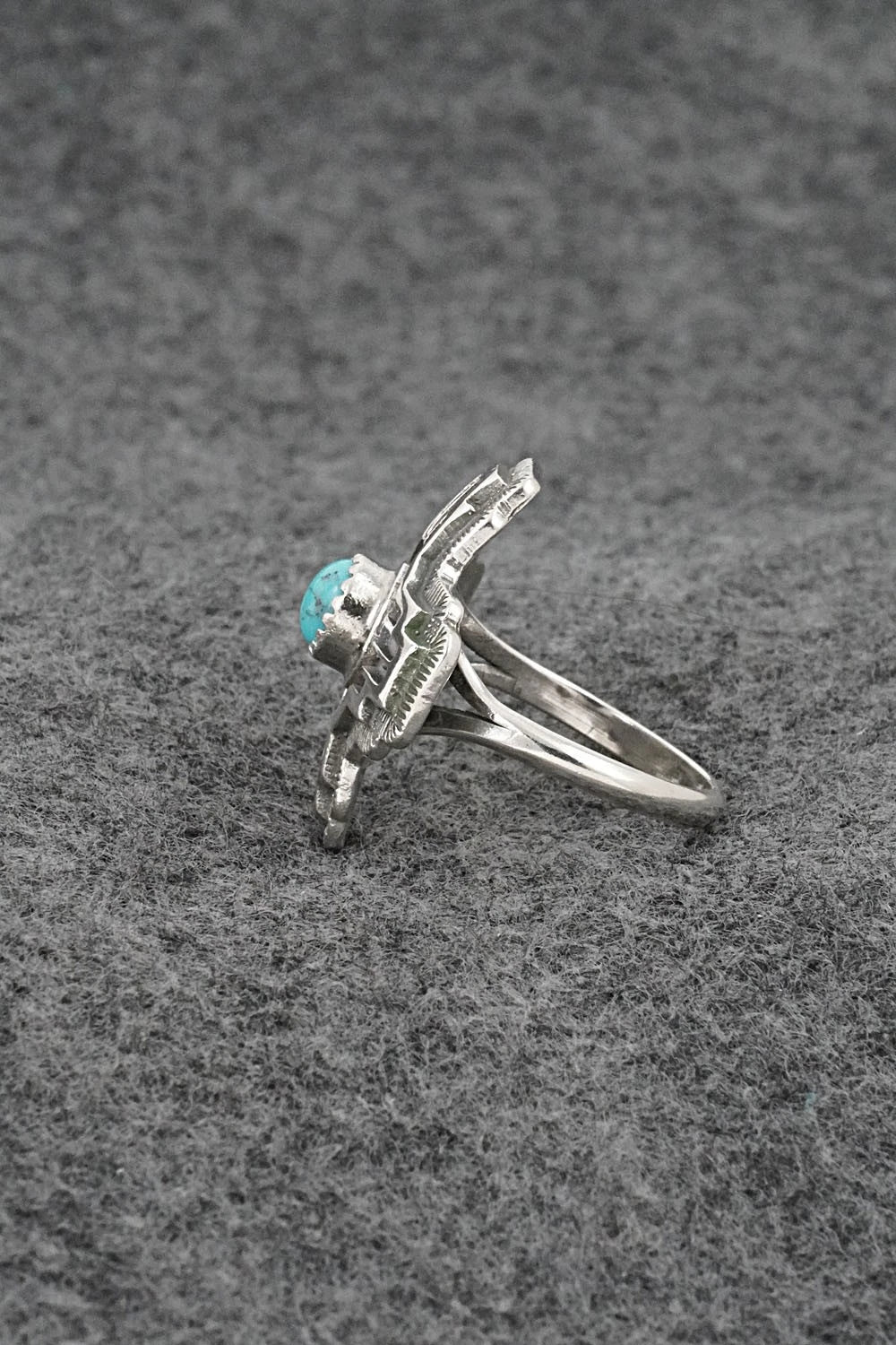 Turquoise and Sterling Silver Ring - Letricia Largo - Size 8