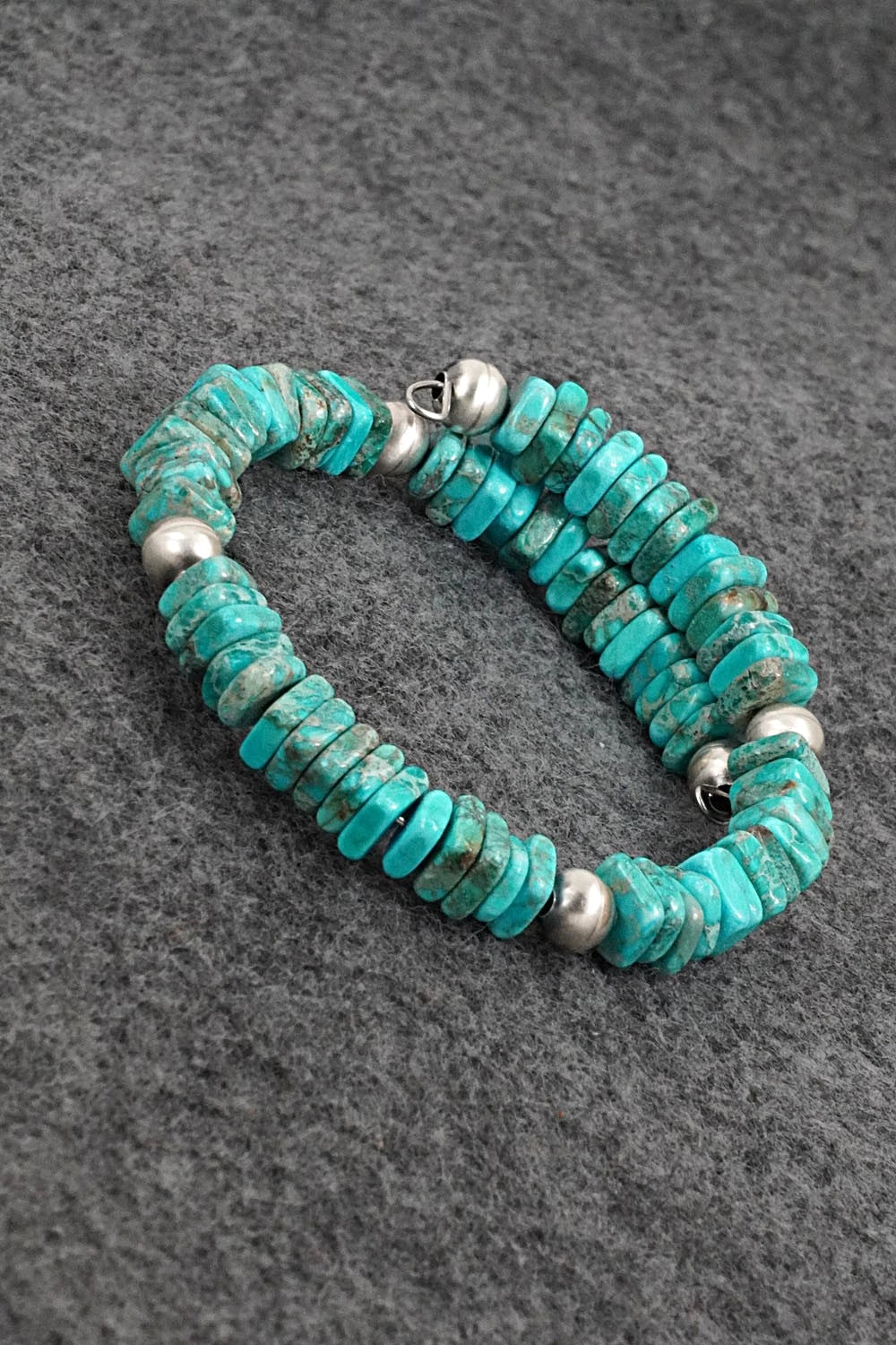 Turquoise & Sterling Silver Bracelet - Doreen Jake