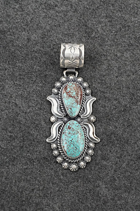 Turquoise & Sterling Silver Pendant - Raymond Delgarito