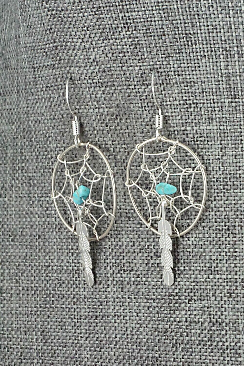 Turquoise & Sterling Silver Earrings - Helena Yazzie