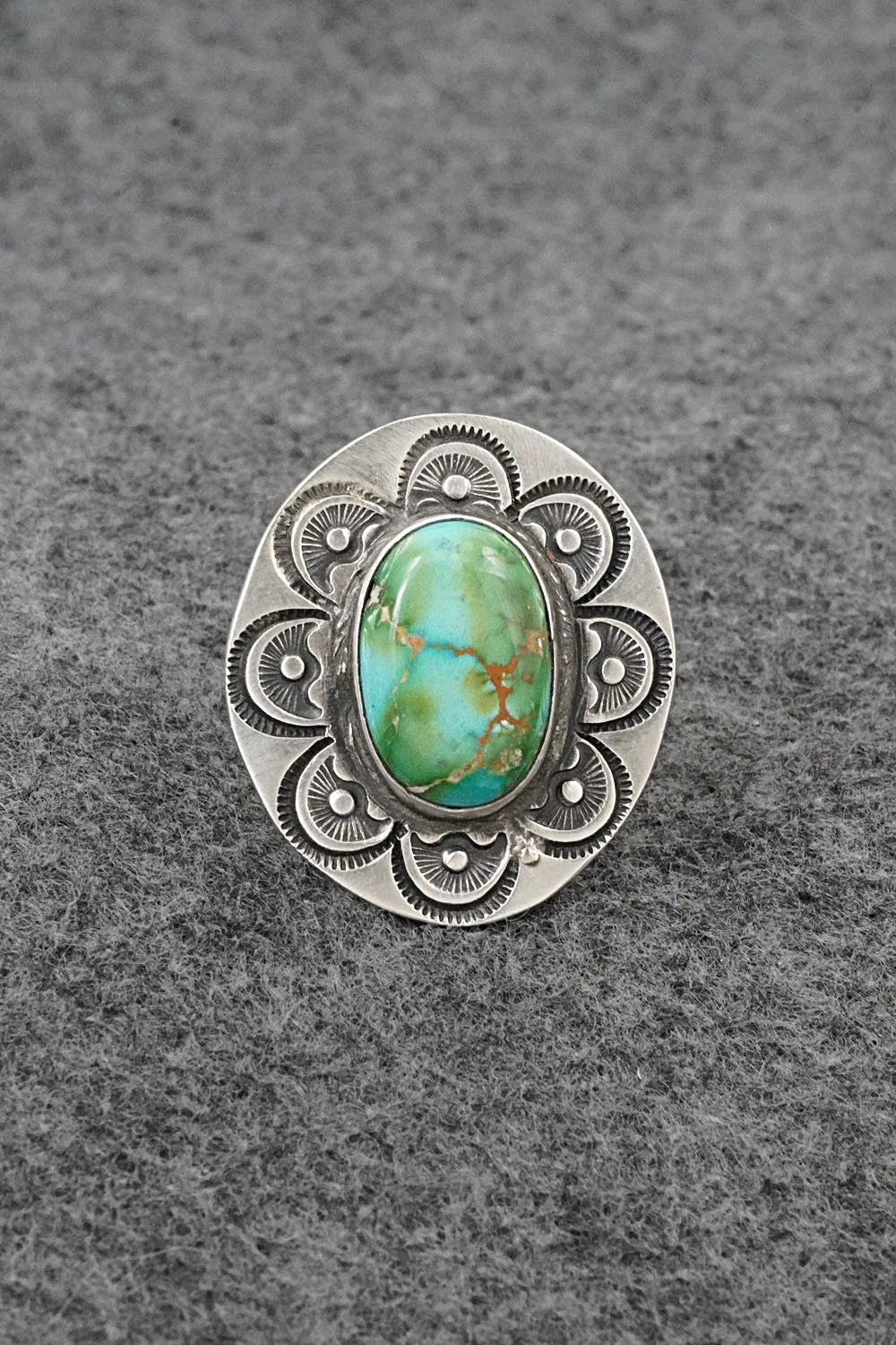 Turquoise & Sterling Silver Ring - Calvin Martinez - Size 9
