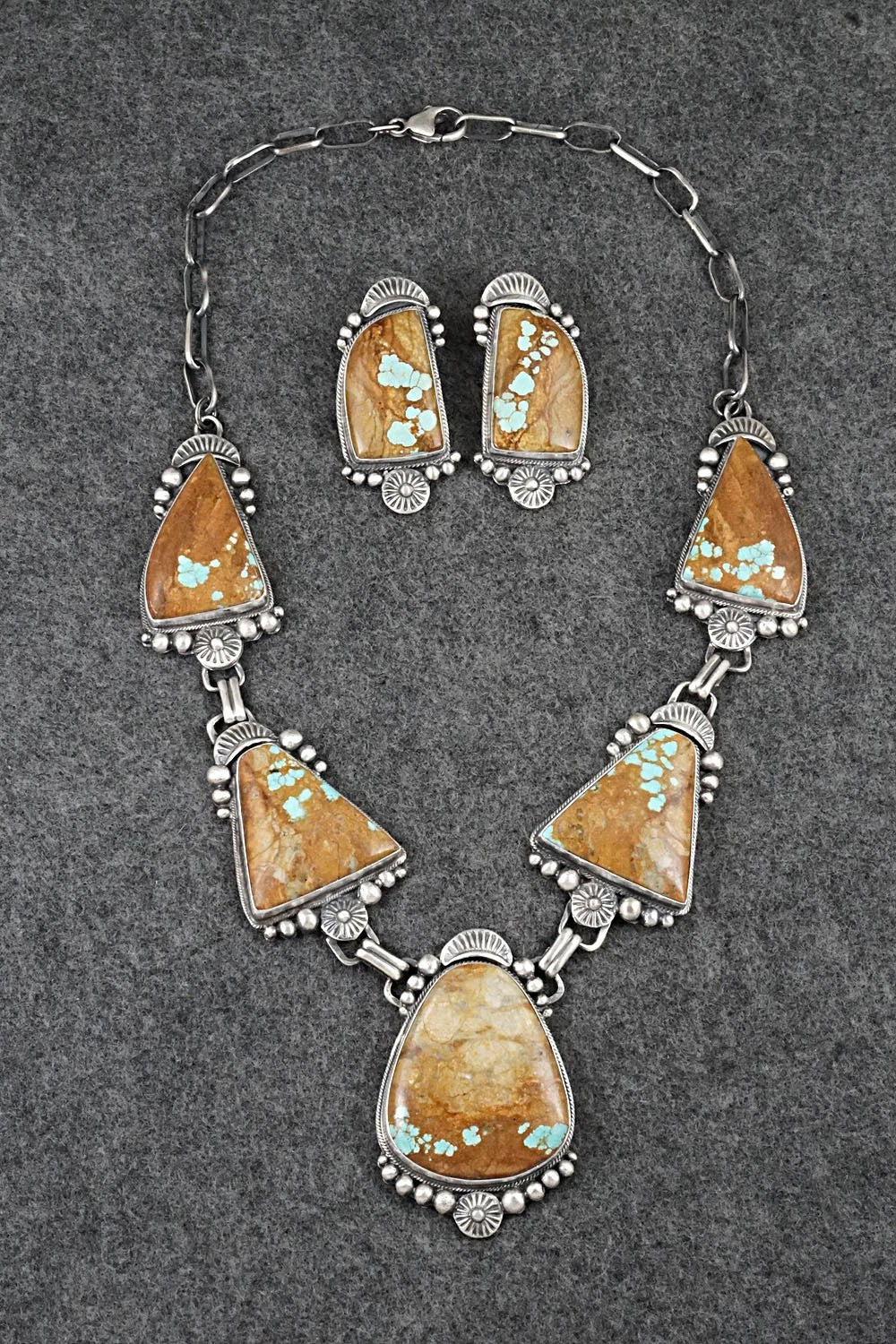 Turquoise & Sterling Silver Necklace and Earrings Set - Bob Becenti