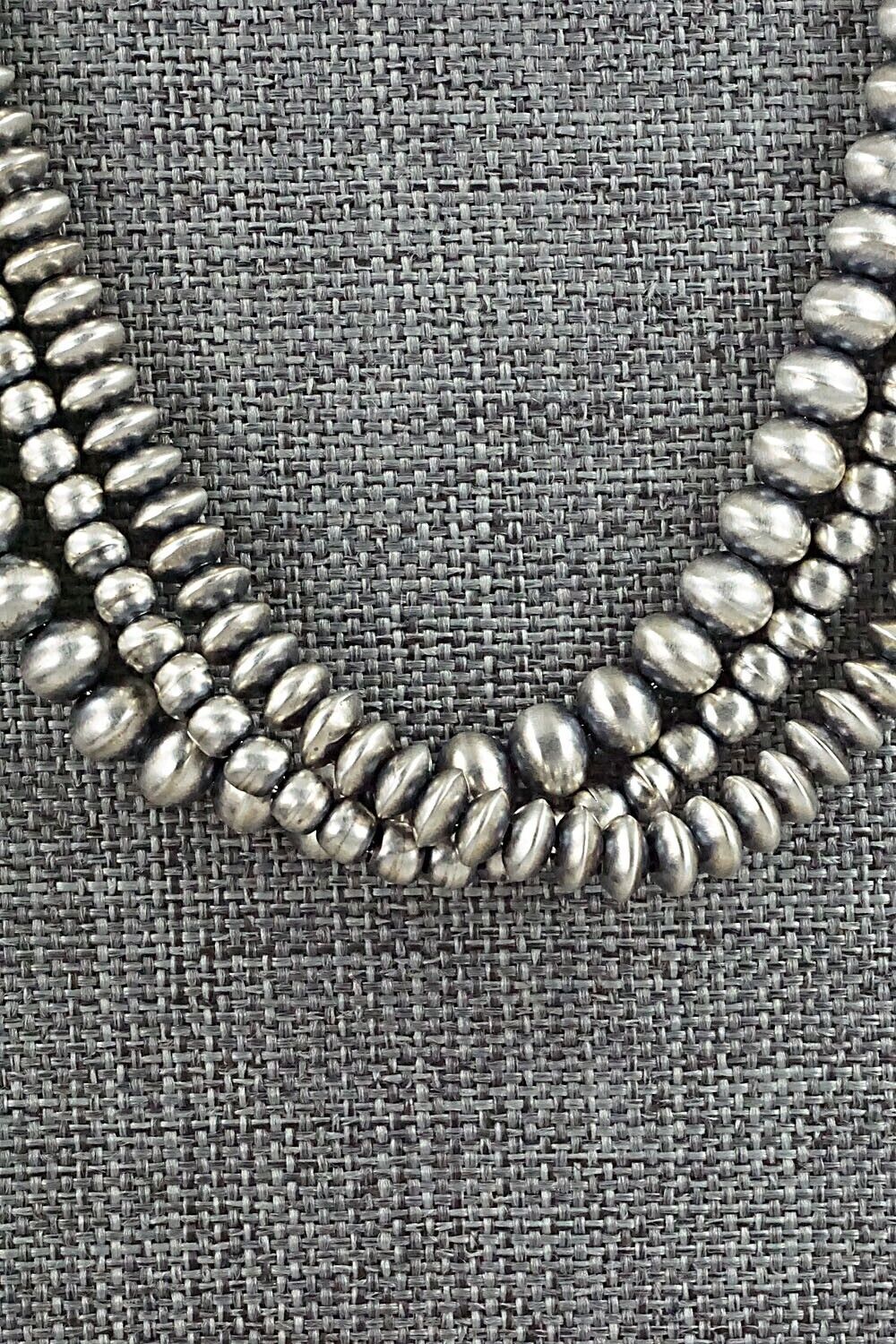 Sterling Silver Navajo Pearl Necklace 18" - Dorinda Mariano