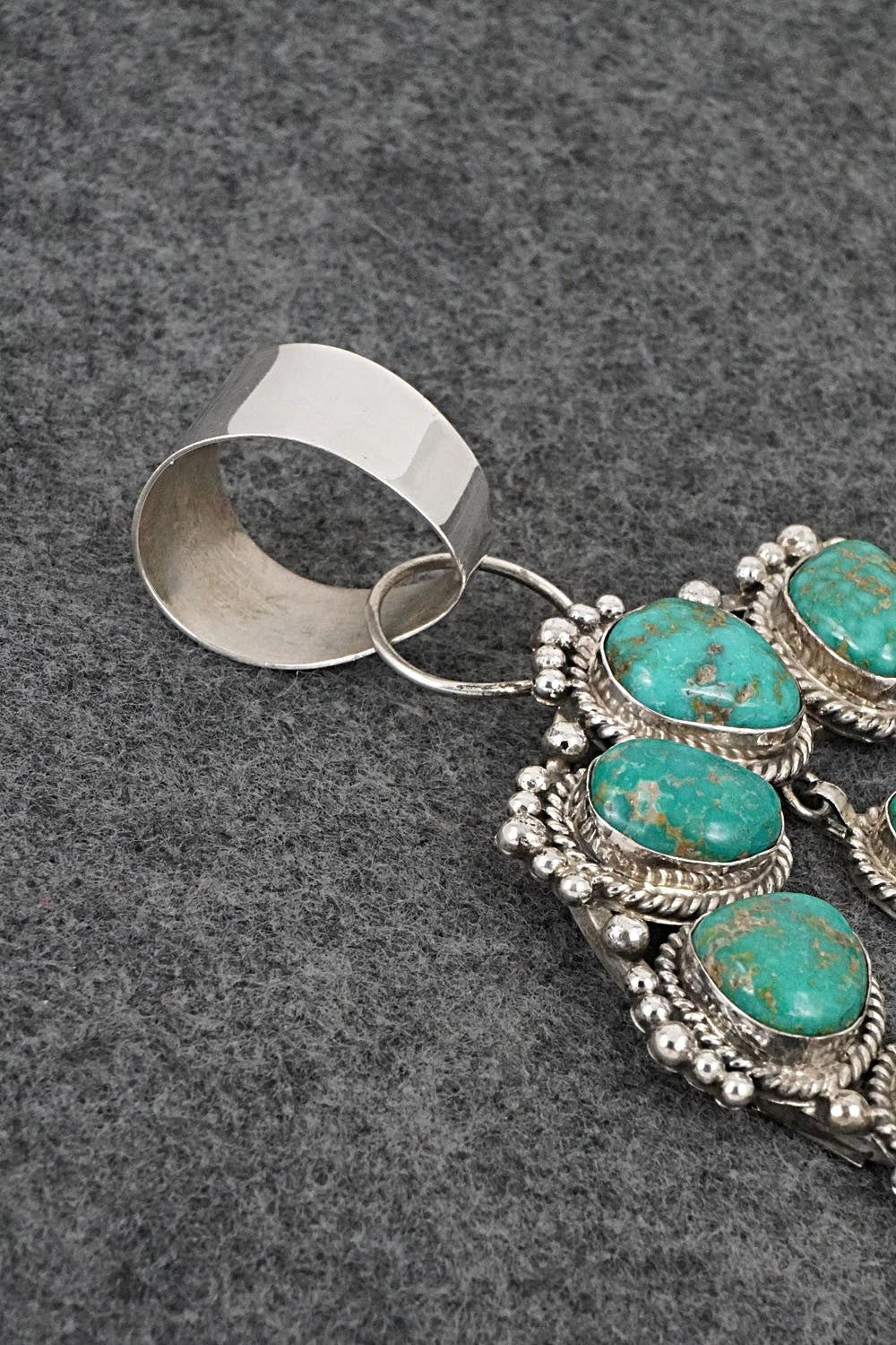 Turquoise and Sterling Silver Naja Pendant - Vernon Johnson